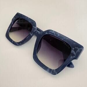 Prada Blue Marble Frame Chunky Sunglasses